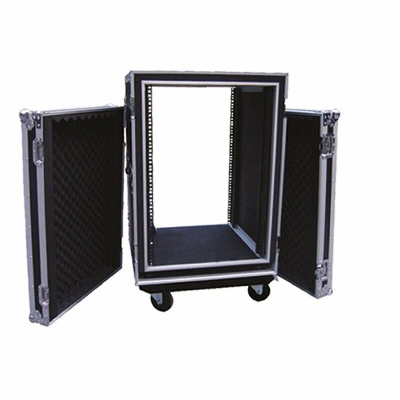 18U Space Shockproof Amp Rack ATA Flight Case 20" Depth