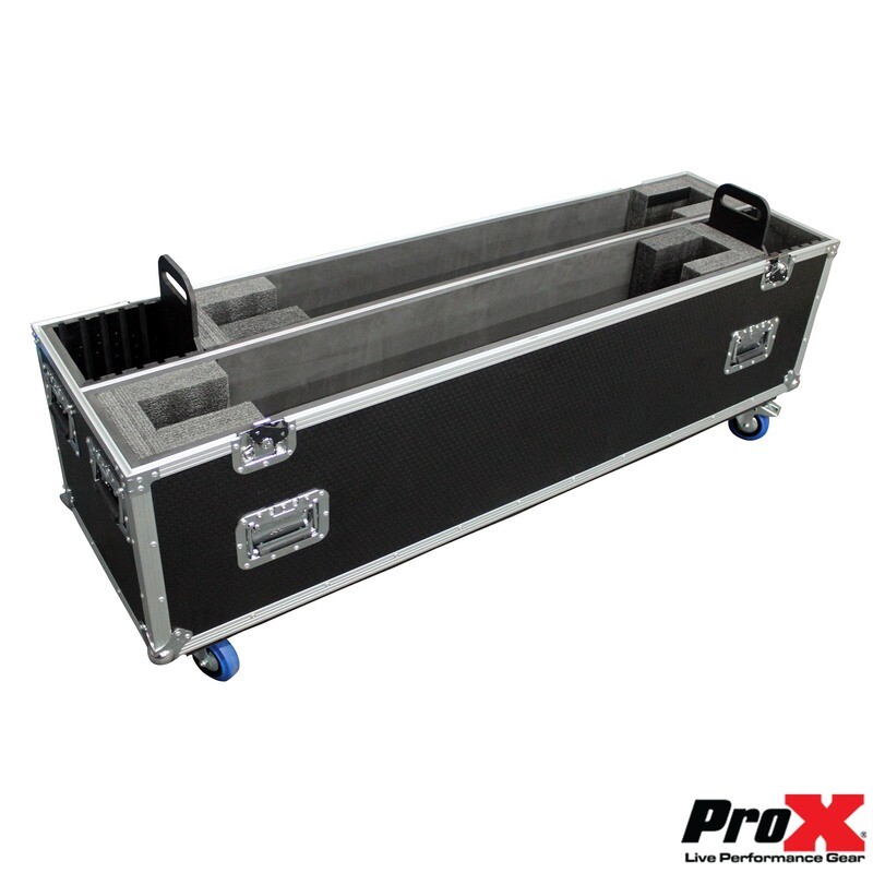 LED LCD Plasma TV Dual 60"-70" Adjustable Flight Road Case w 4" Wheels