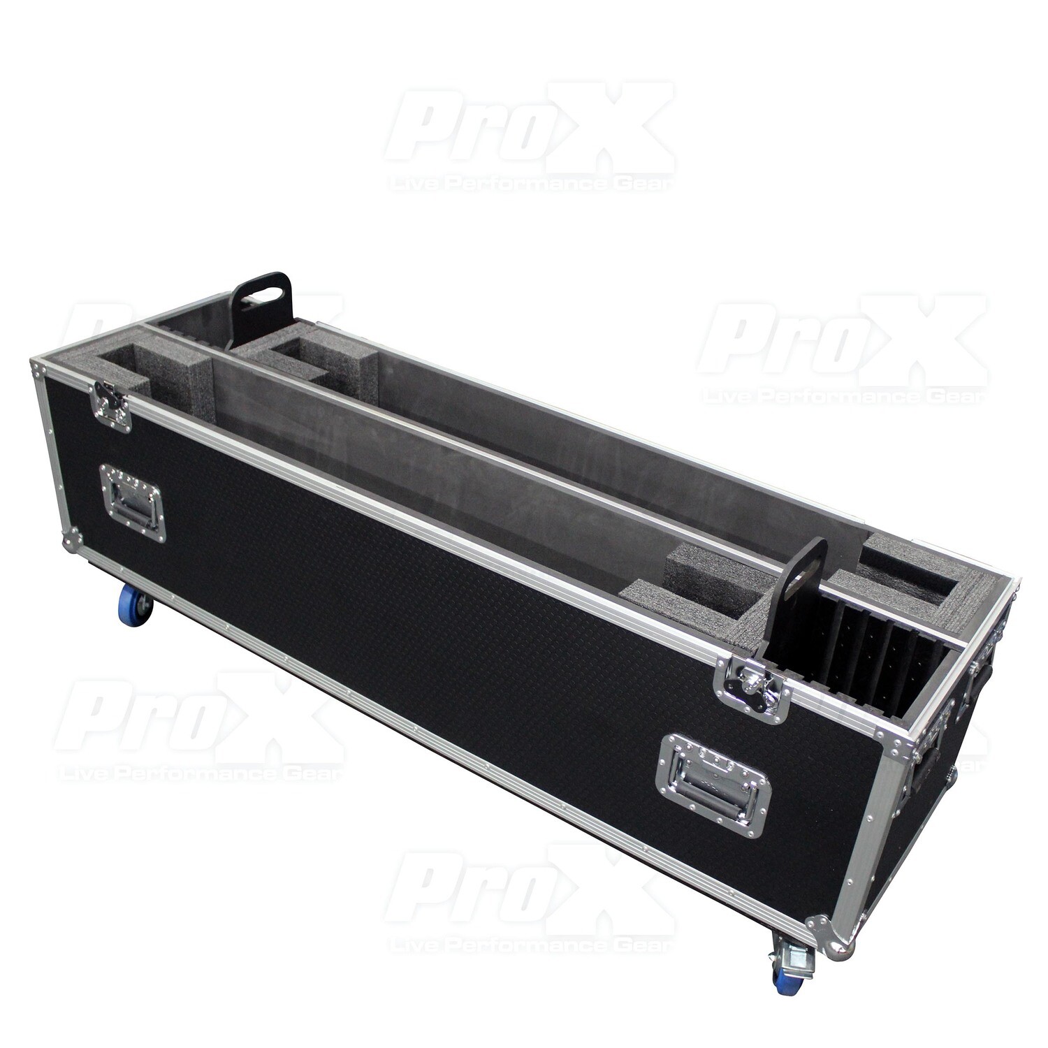 LED LCD Plasma TV Dual 70"-80" Adjustable Flight Road Case w 4" Wheels
