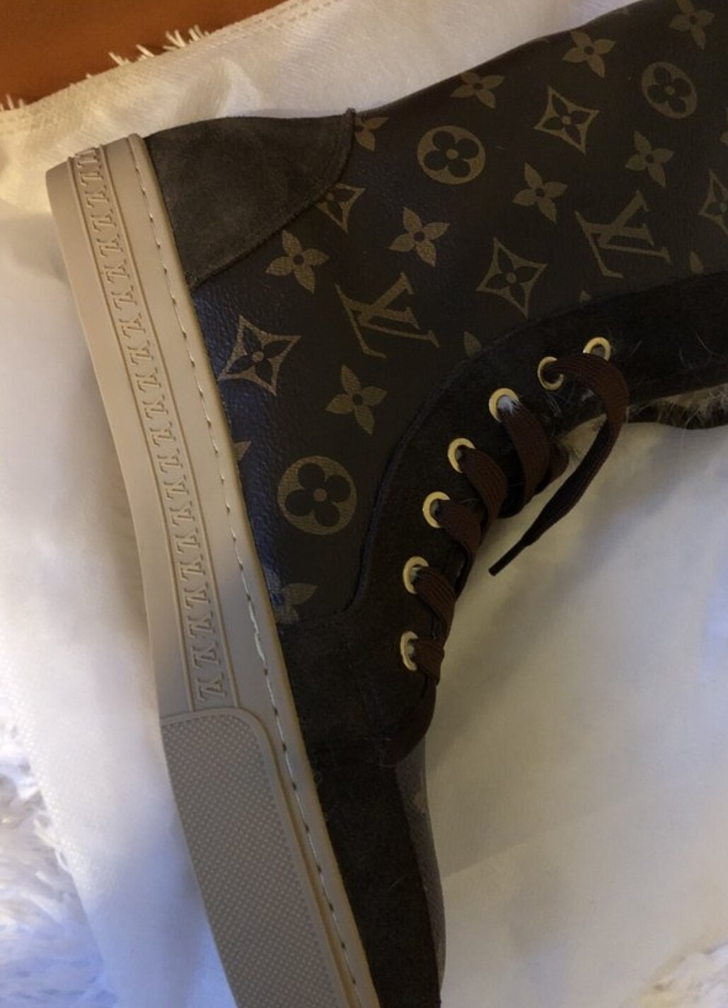 LV Rabbit Hair Fashion Boots