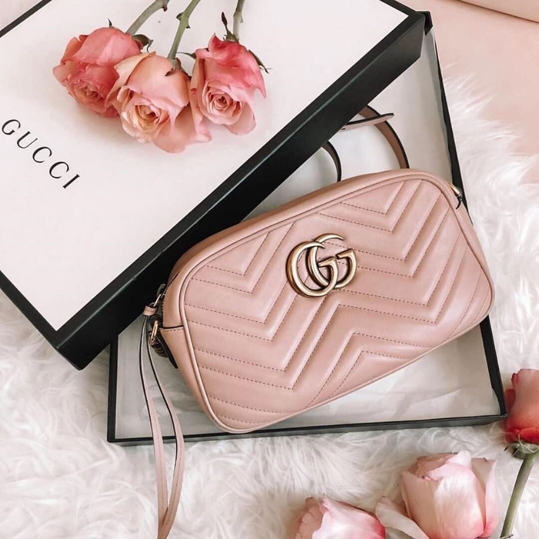 OQ GG Marmont Small Quilted Shoulder Bag Blush