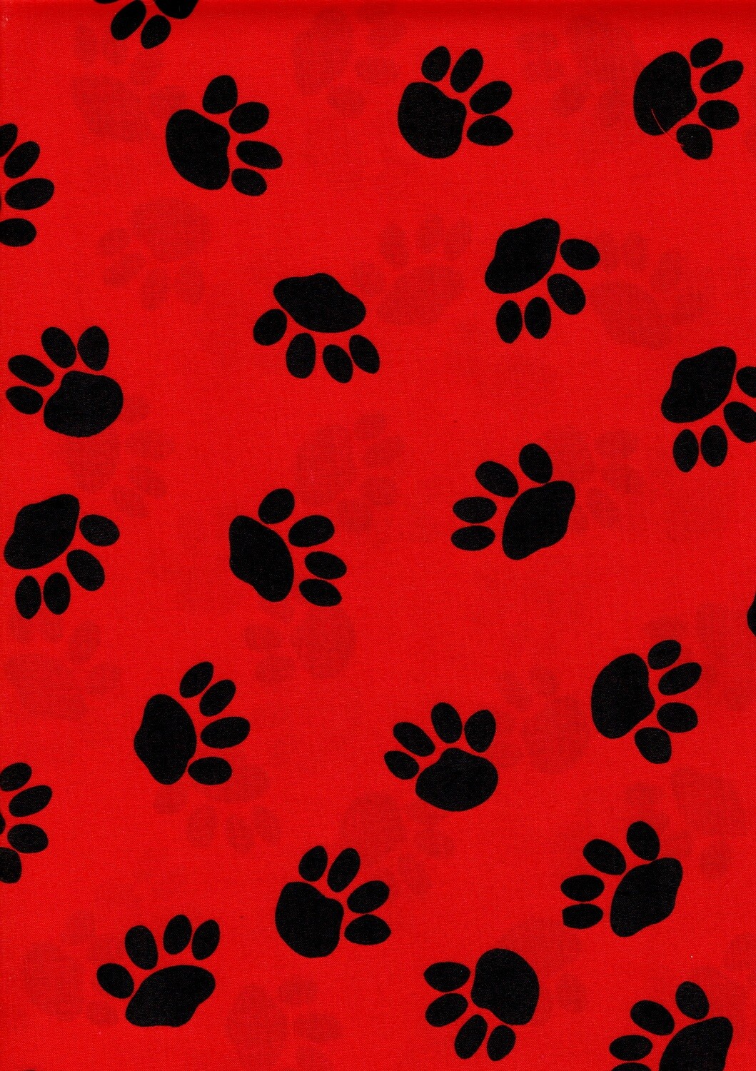 Red with Black Paw Prints