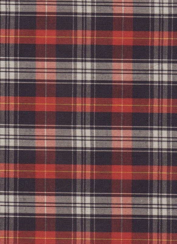 Red & Navy Check Cotton