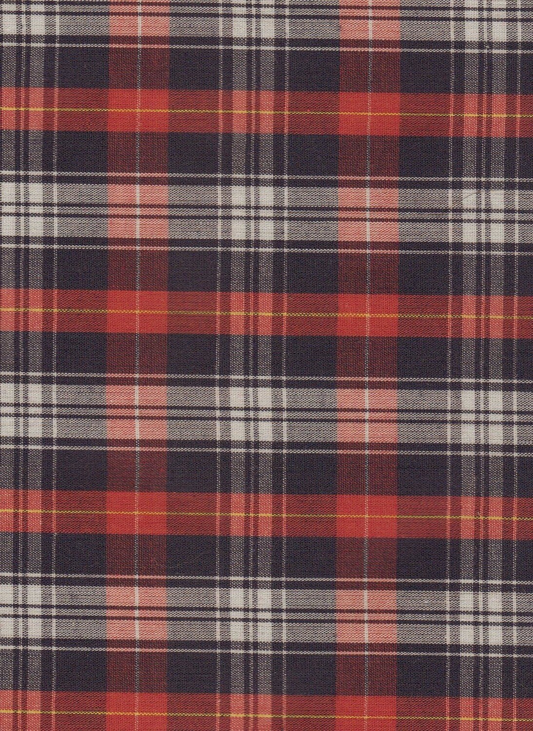 Red & Navy Check Cotton