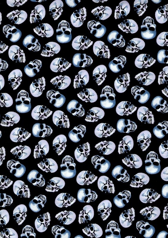 BLACK WITH WHITE SKULLS