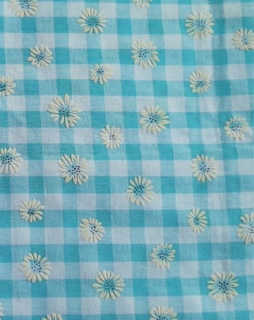 Aqua Daisy Gingham