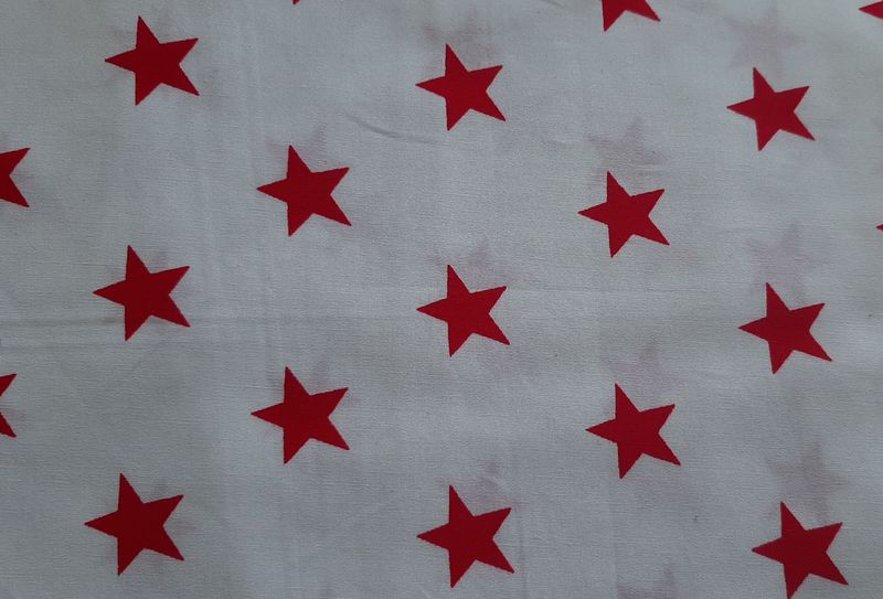 White with Red Stars