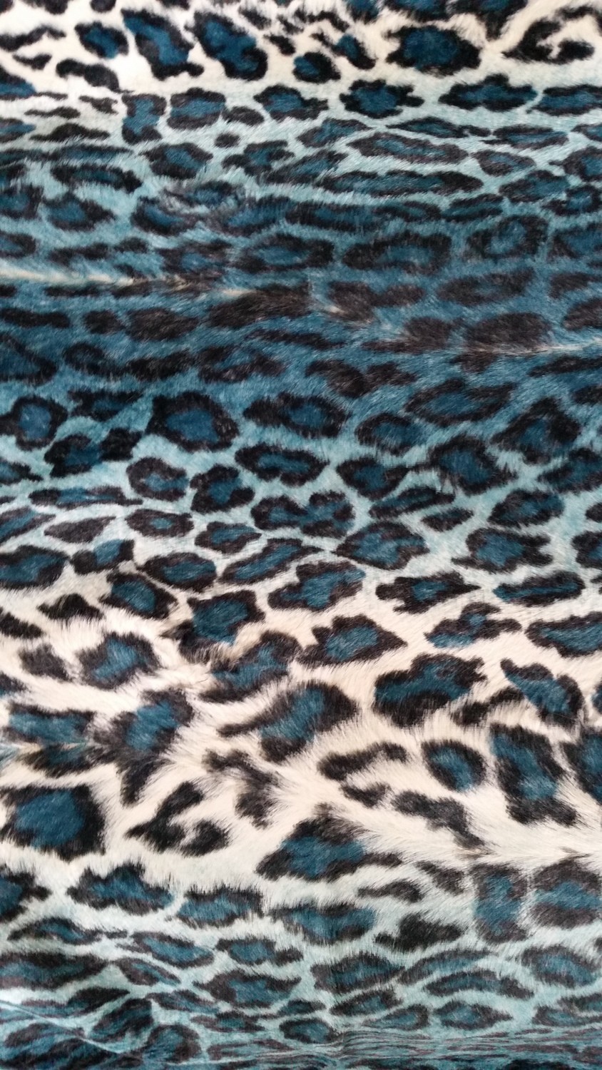 Blue Leopard Faux Fur