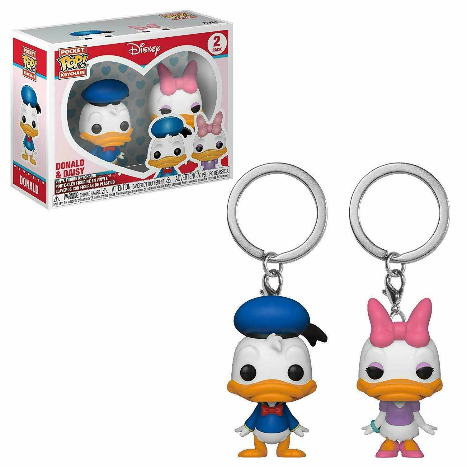 Funko Pop! Keychain: Donald & Daisy 2 Pack Toy, Multicolor