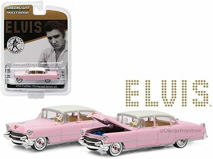 Greenlight Elvis PRESLEY'S 1955 Pink Cadillac Fleetwood Series 60 GL Hollywood Series 14 Collectibles 1:64 Scale 2016 Die-Cast Vehicle