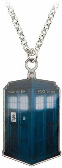 Doctor Who Photo Printed Stamp Cut Tardis Necklace
