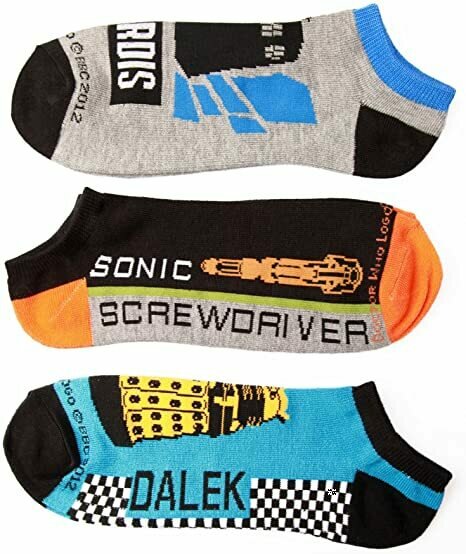 Doctor Who Tardis/Sonic/Dalek Low Cut Socks (3 Pack) One Size Fits Most