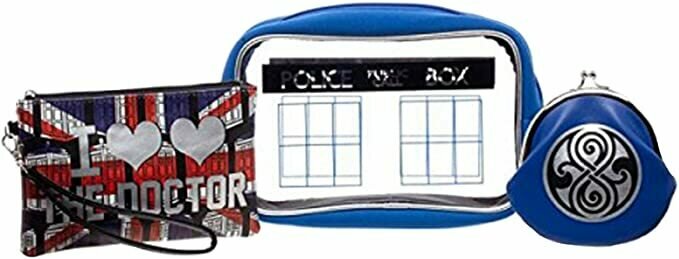 Doctor Who Women's and Girl's Gift Set - Make-up Case, Wristlet and Coin Pouch