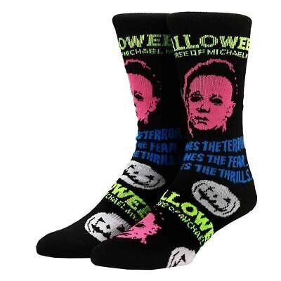 HALLOWEEN MICHAEL MYERS BLACK LIGHT CREW SOCK