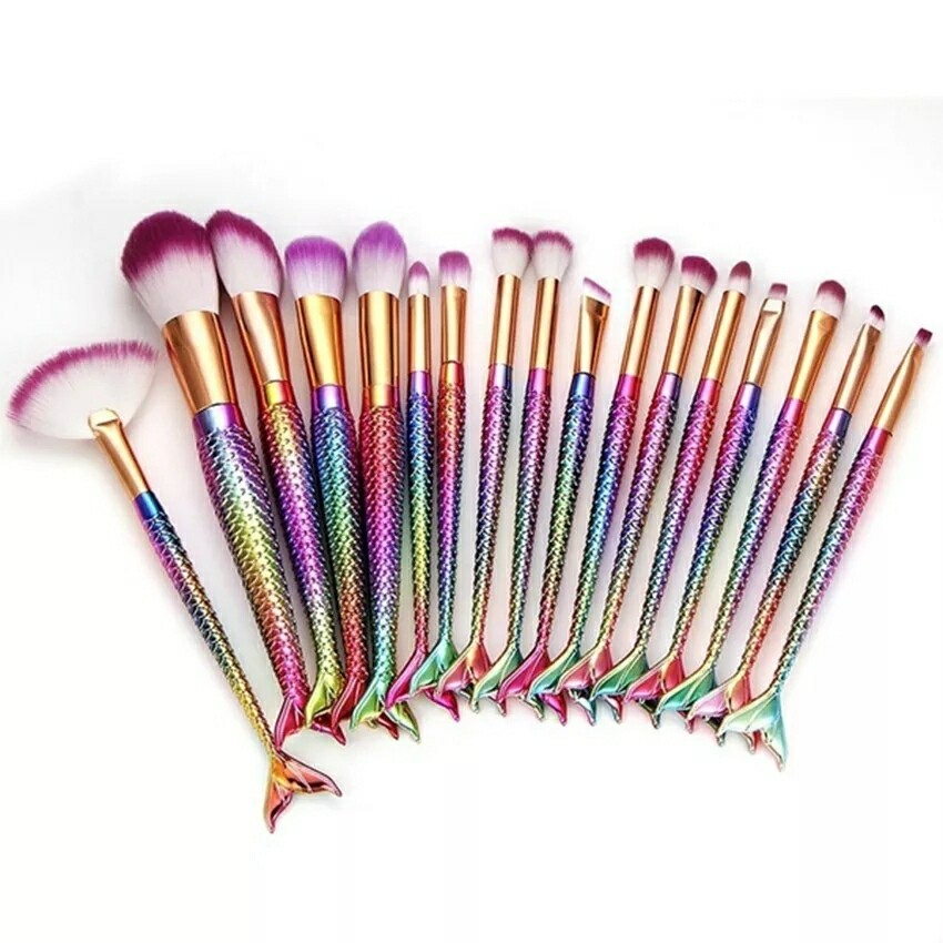 Mermaid Makeup Brushes Set 6-15 pcs