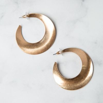 Curativ Athens Shaped Worn Gold Hoops Curativ Athens Shaped Worn Gold Hoops
