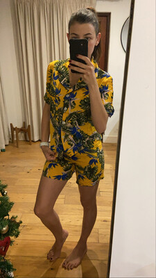 Mustard tropical pajama set