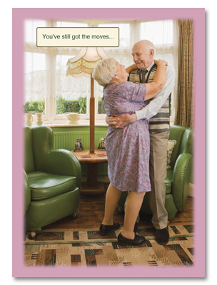 Elderly couple dancing