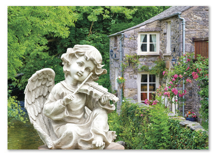 Statue and Stone House