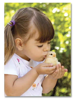Girl w/ baby chick