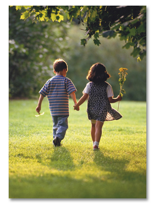 Young couple holding hands