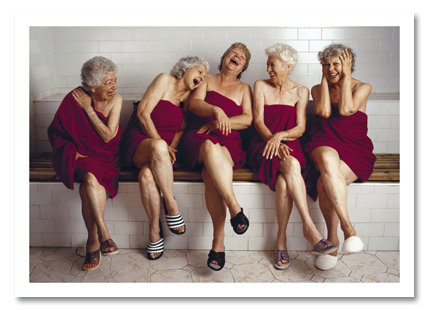 Five women in sauna