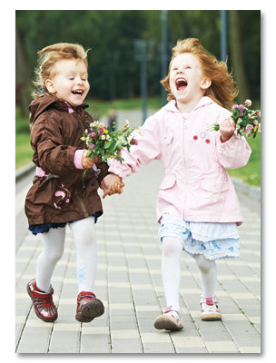 Two happy little girls