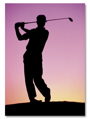 Golfer at Sunset