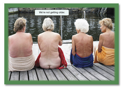 Women wrapped in towels