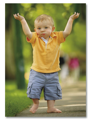 Barefoot toddler
