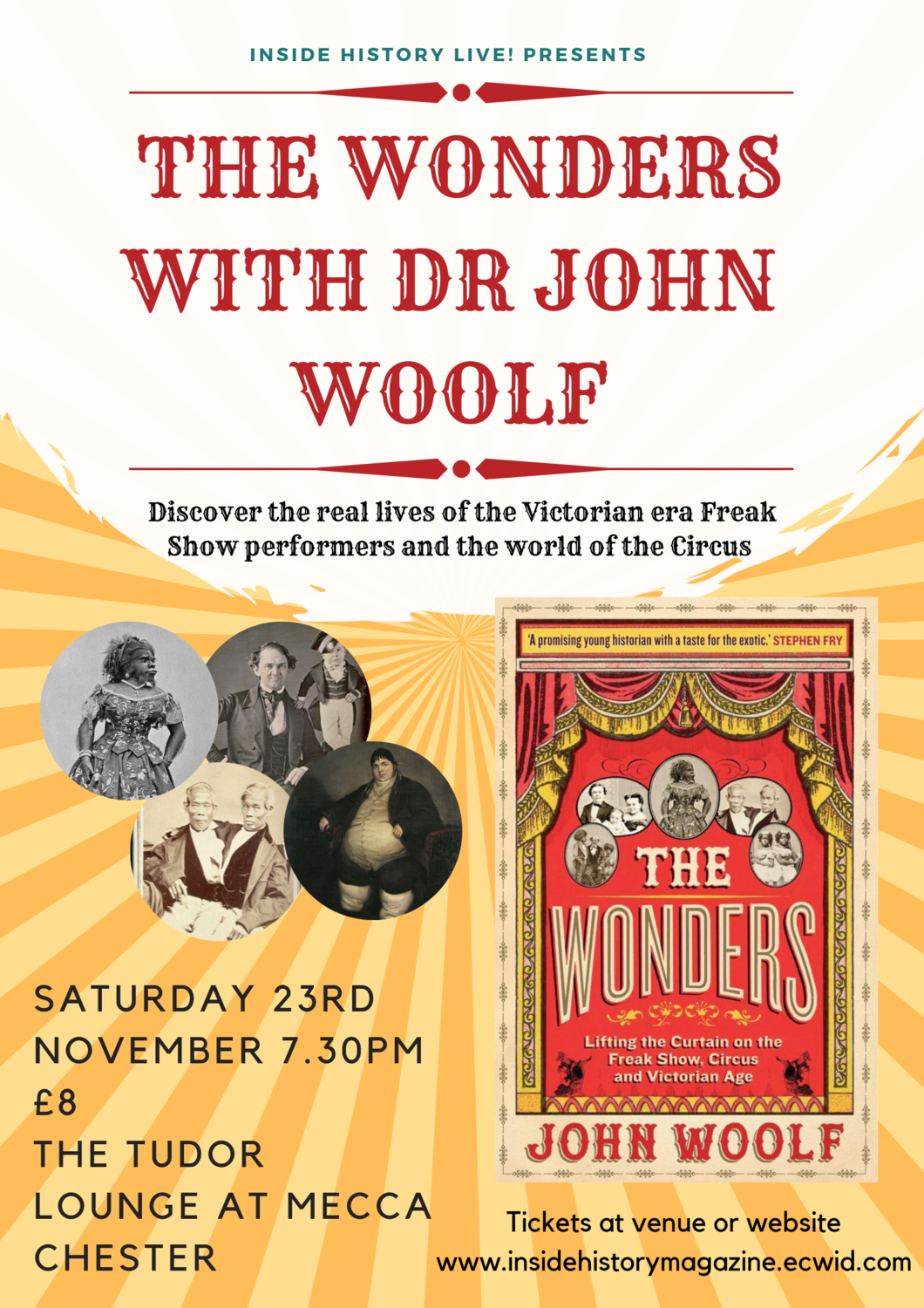 Inside History Live! with Dr John Woolf at Tudor Lounge, Chester, England