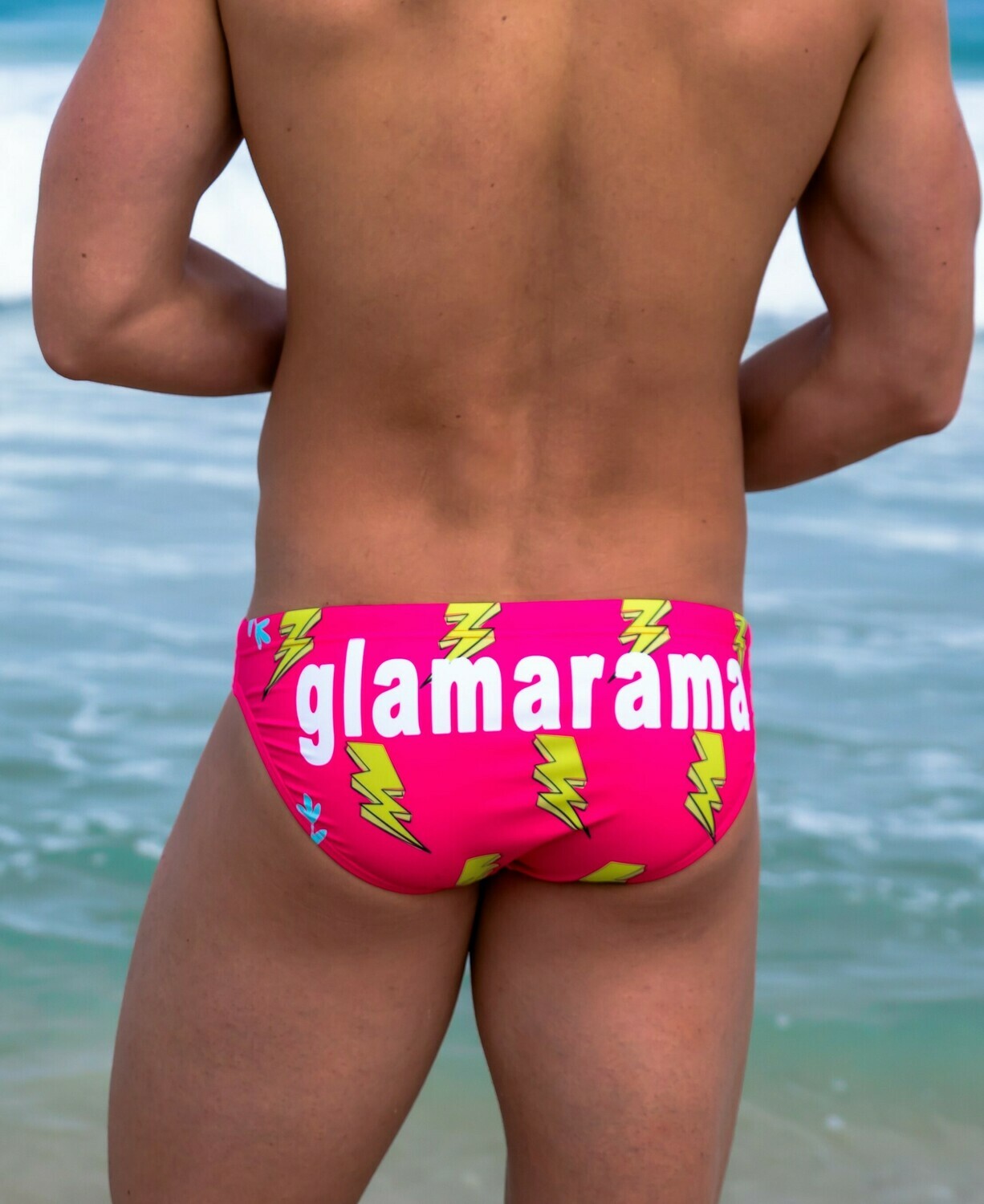 XL size only - Glamarama Lightening Bolt Mens Swimmers by Resqme