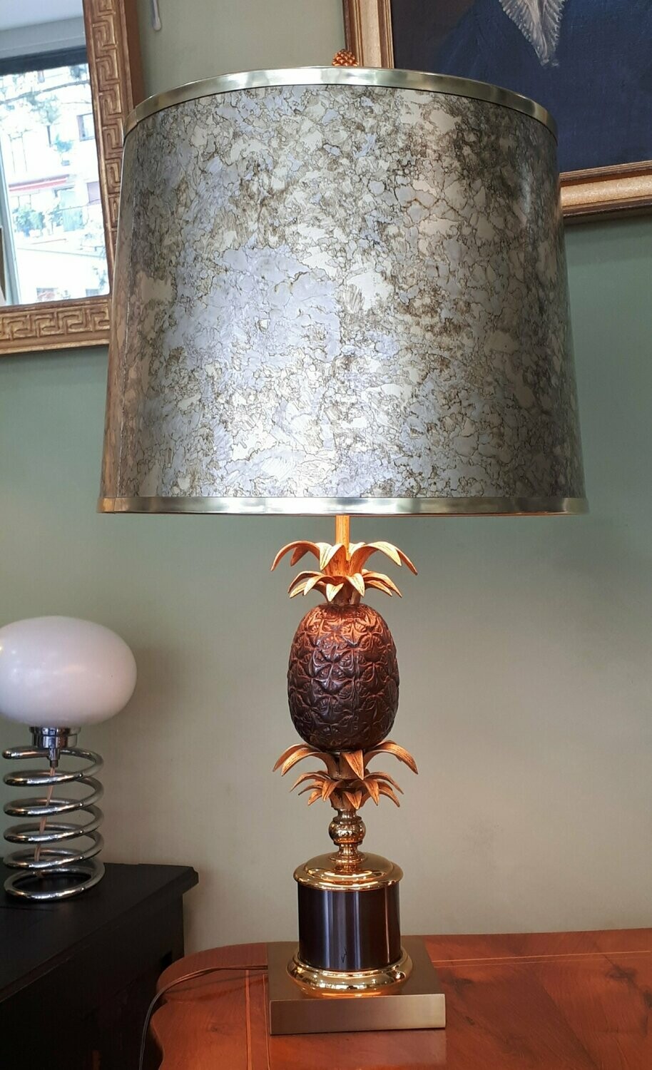 Lampe bronze et laiton "ananas" (Vendue)