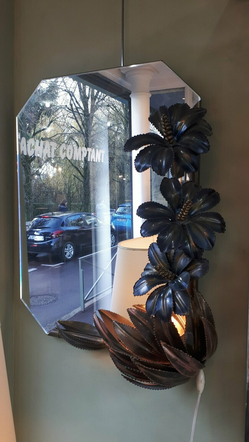 Miroir décor végétal 1970/1980's (Vendu)