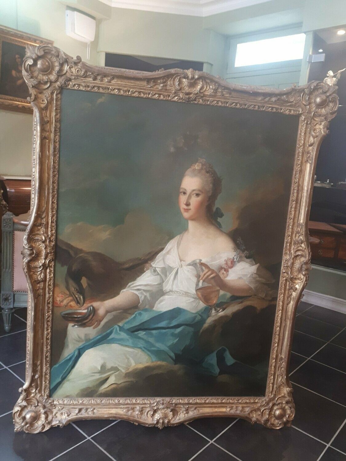 Huile sur toile portrait de femme de qualité (Vendue)