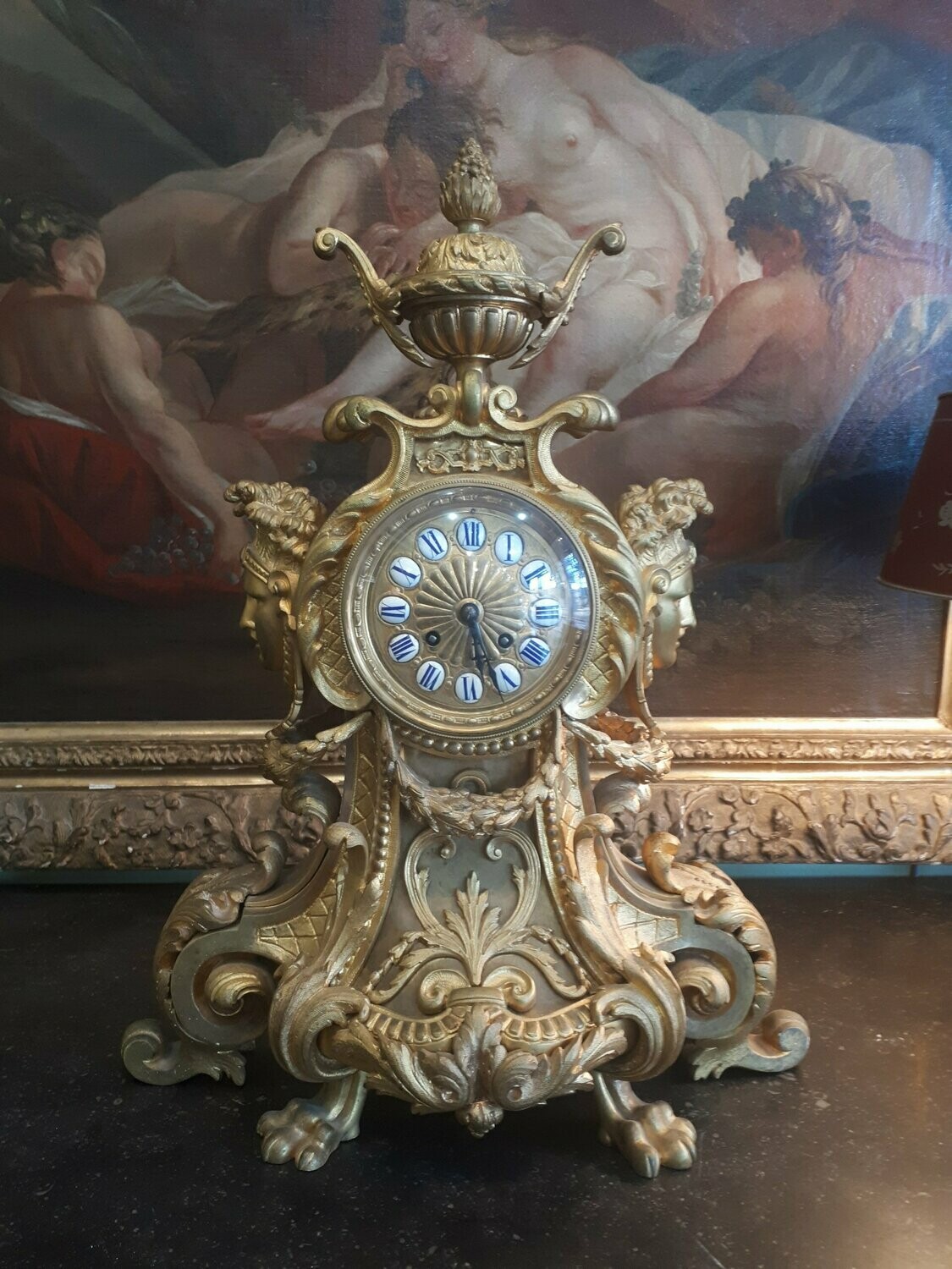 Pendule cartel bronze doré (vendue)