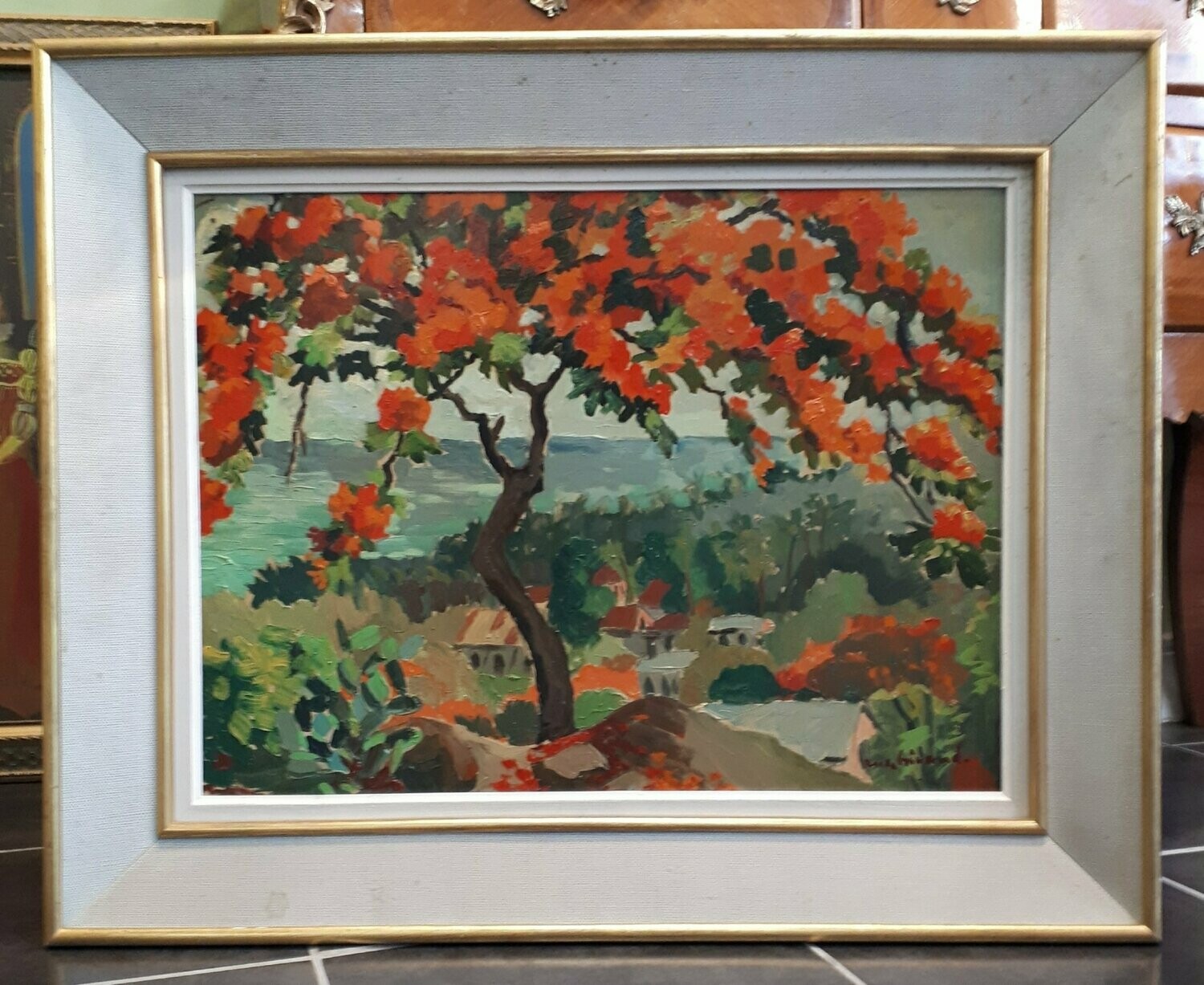 HSP 45x60 "Vue de village"  école française XXeme
(Vendue)
