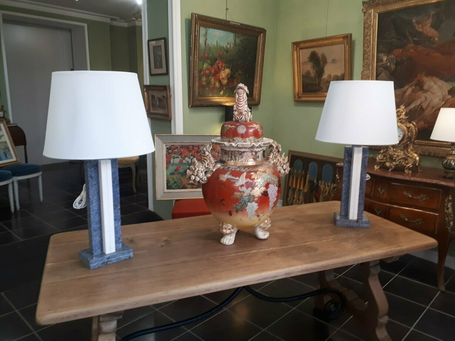Paire de lampes marbre (Vendue)