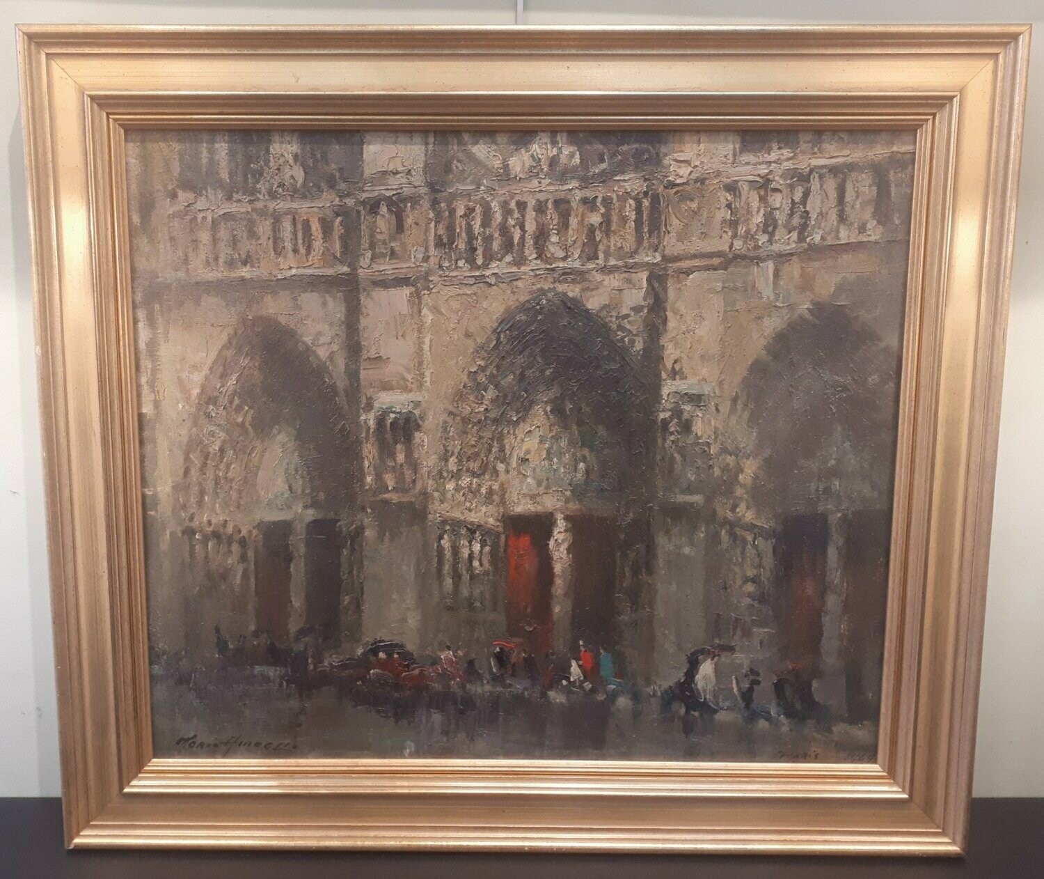 HST 46X55 Mério Améglio "Paris 1949" Vue de Notre Dame de Paris (Vendue)