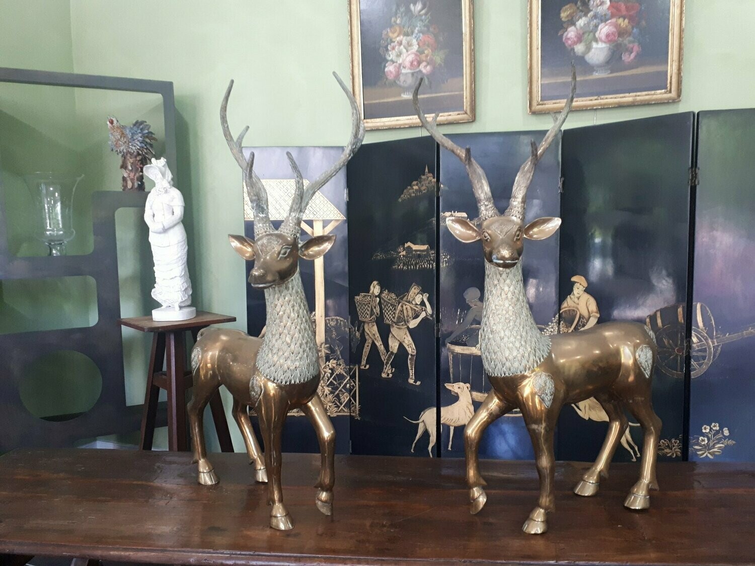 Paire de Cerfs Laiton (Vendue)