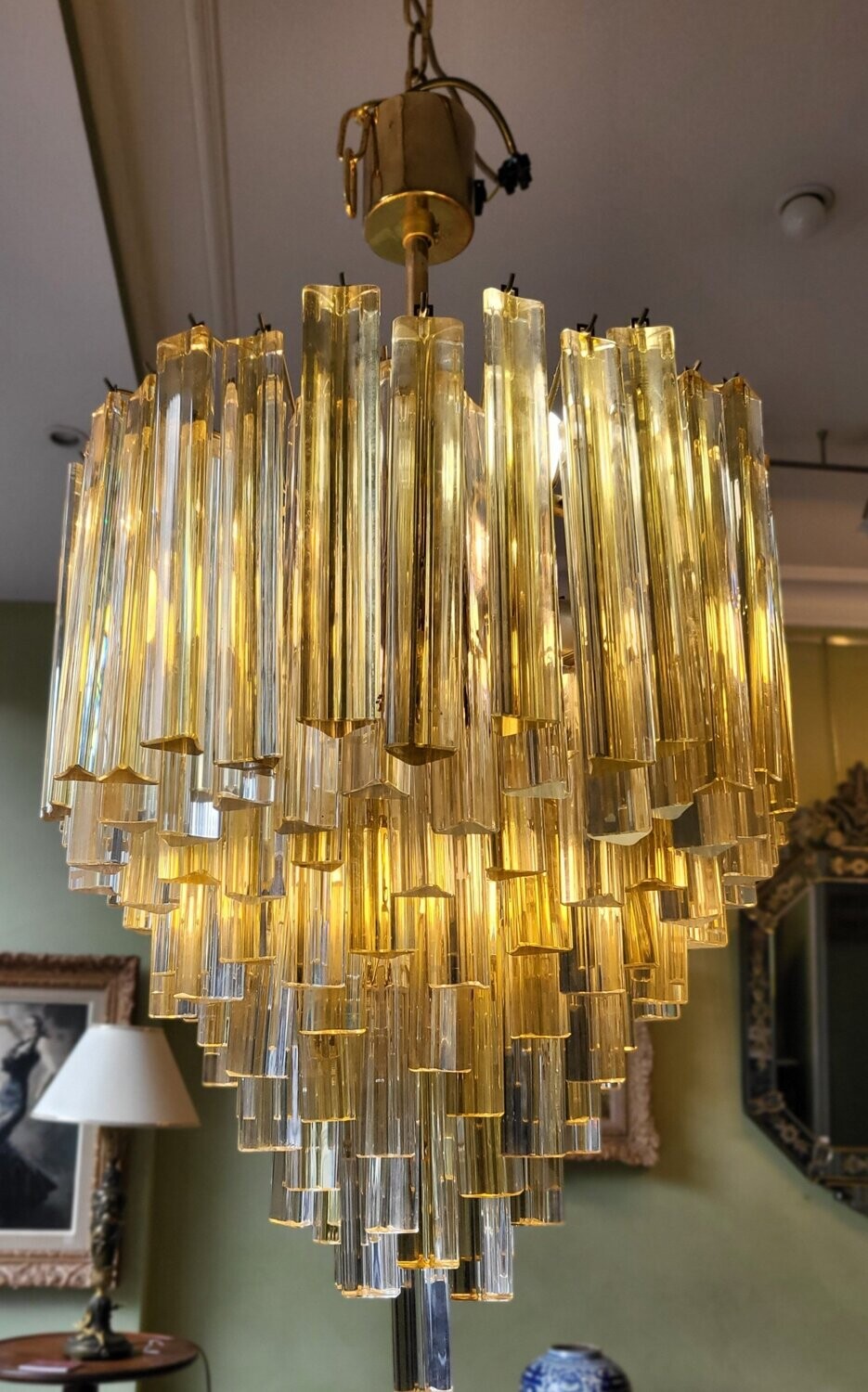 Lustre Vénini pampilles "trièdres" (Vendu)
