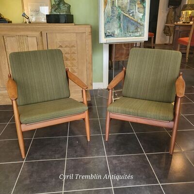 Paire de fauteuils 1960's en teck Frem Rojle (Vendue)