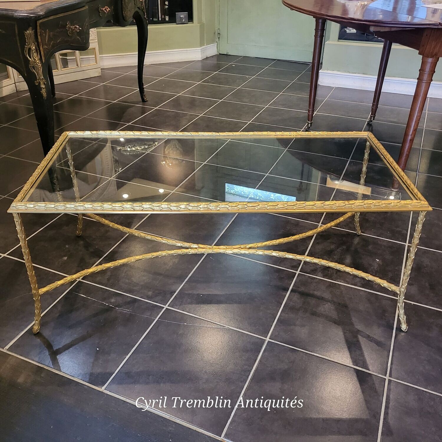 Table basse Bronze doré attribuée à Baguès (Vendue)