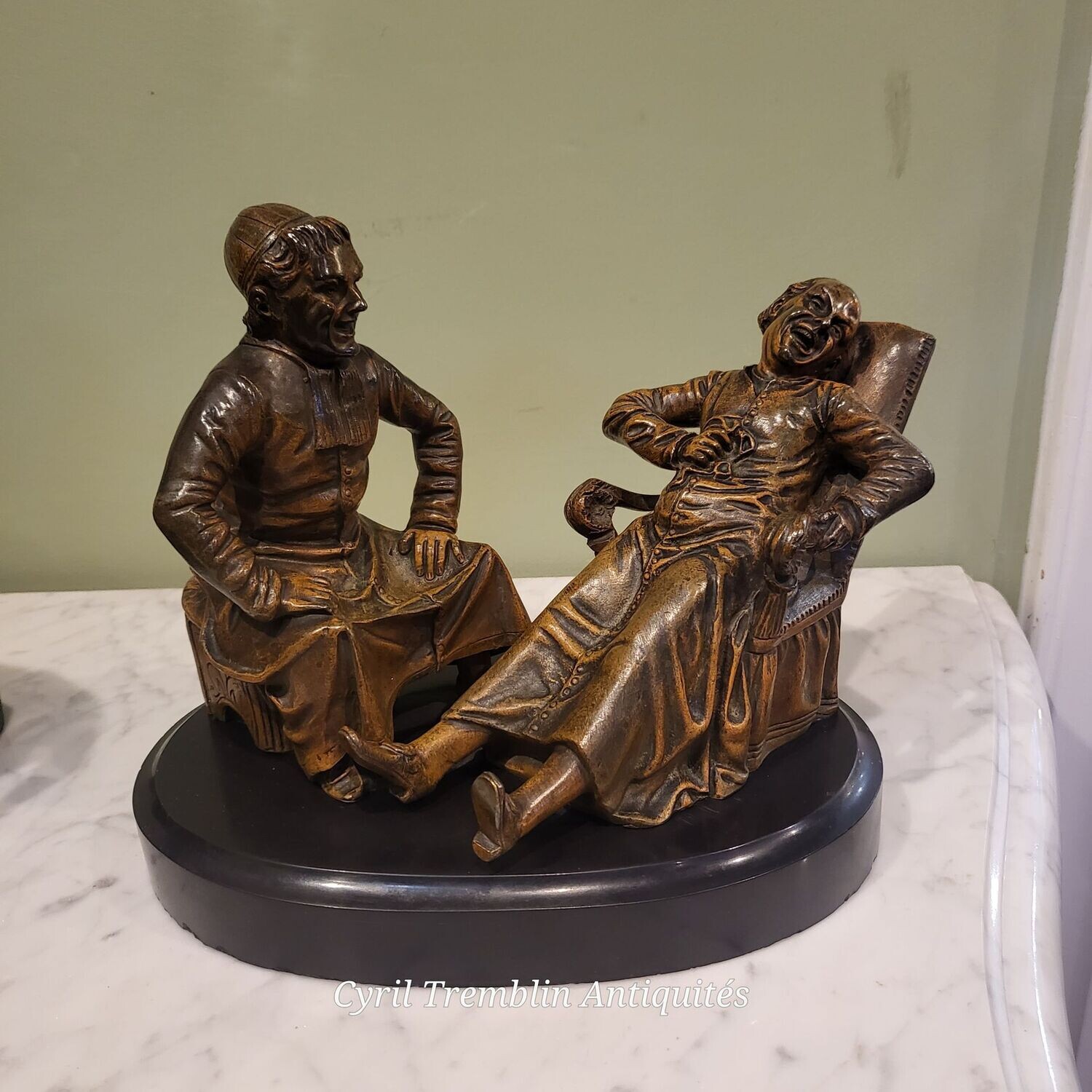 Groupe en bronze "deux prélats rieurs" (Vendu)