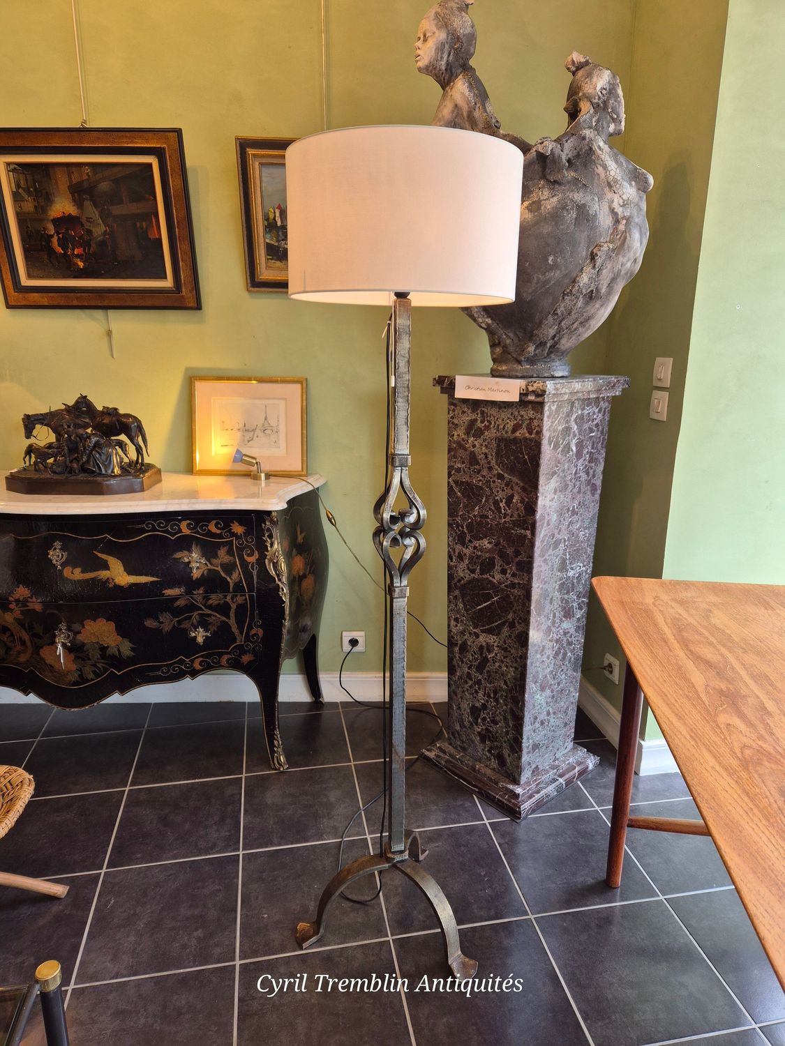 Lampadaire fer forgé brutaliste