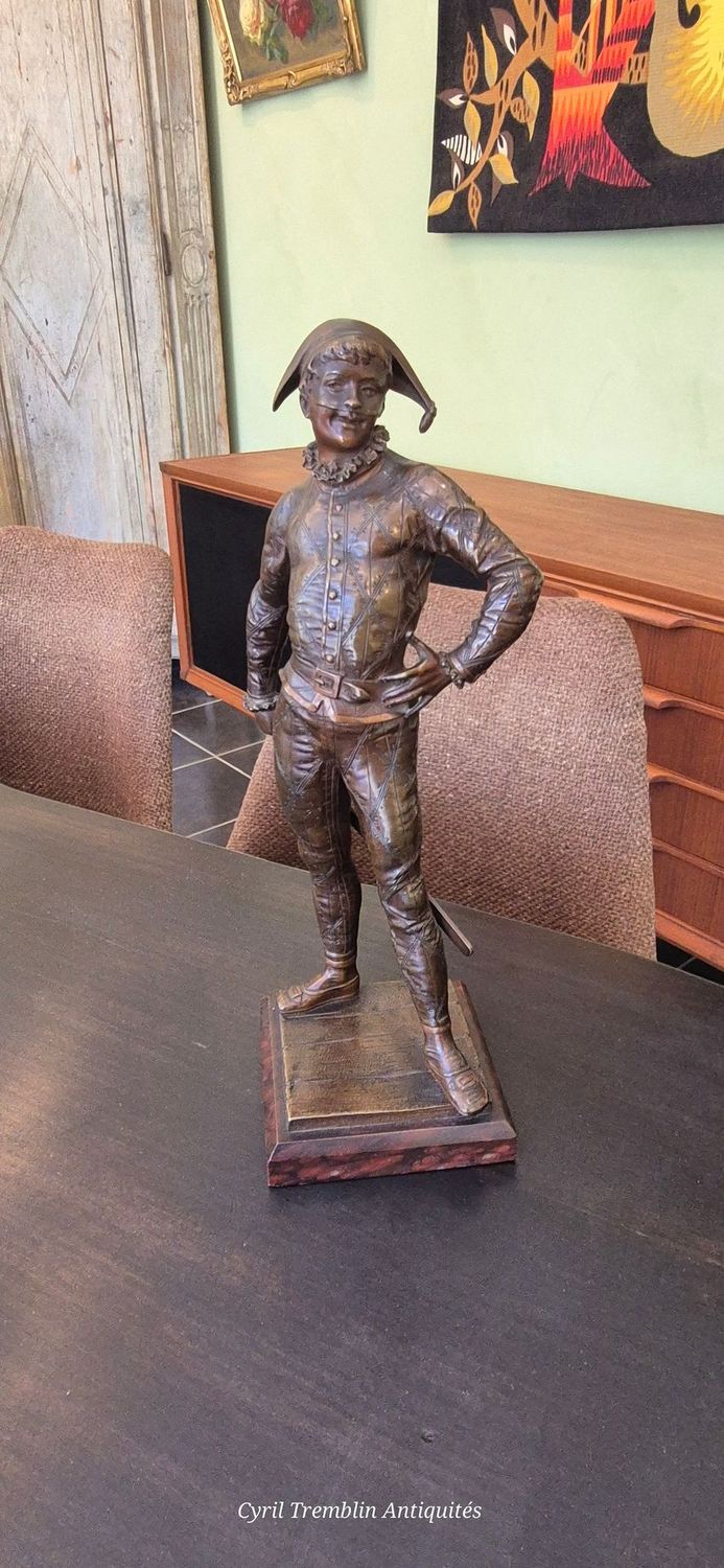 Bronze "Arlequin" d'après Émile Laporte