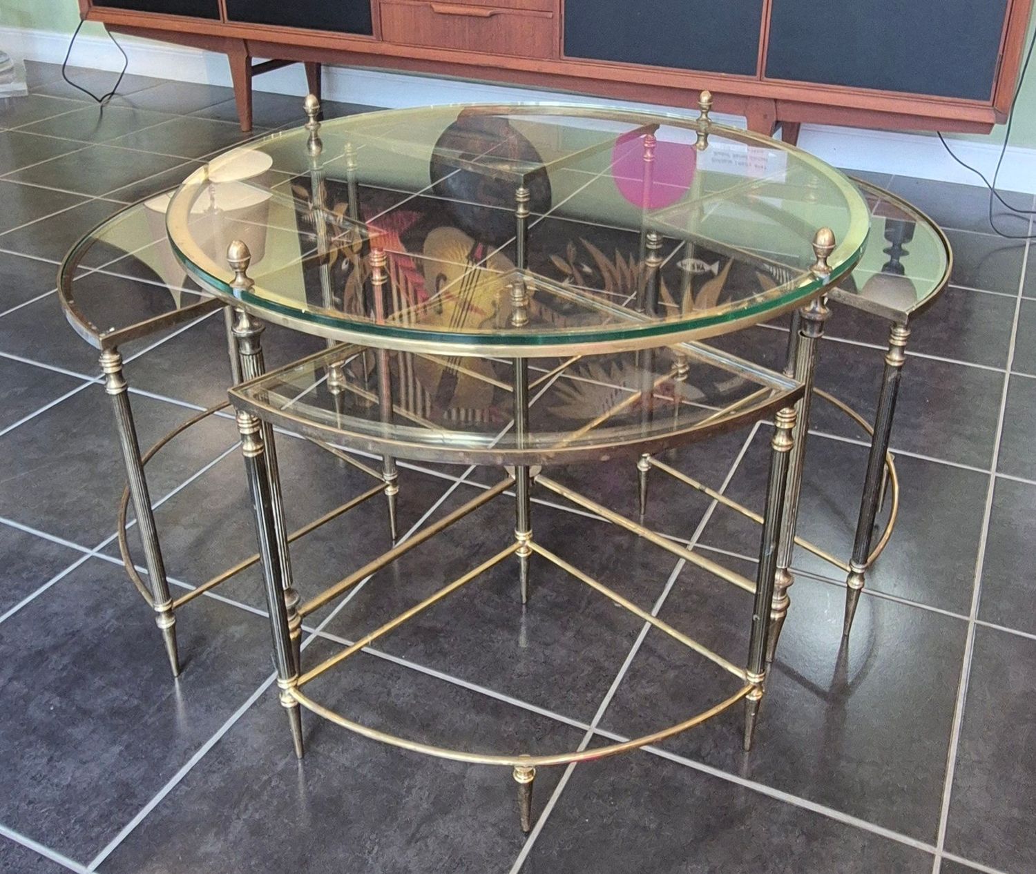 Ensemble de tables de salon laiton
