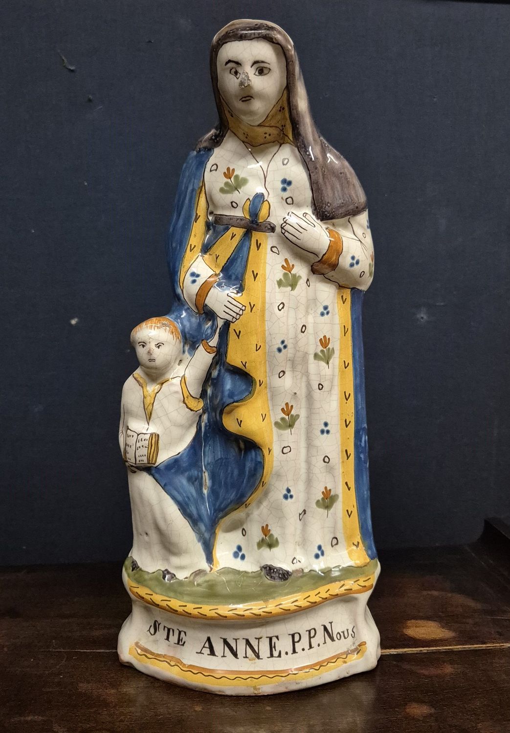 Sainte Anne faïence émaillée (Vendue)