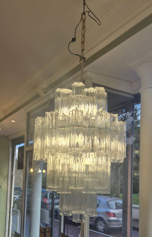 Lustre Murano 1970's pampilles "Tronchi" (Vendu)