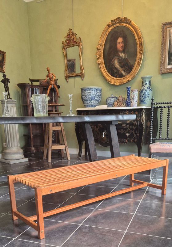 Banc 1950's/60's en lame de pin (Vendu) Banc 1950's/60's en lame de pin (Vendu)